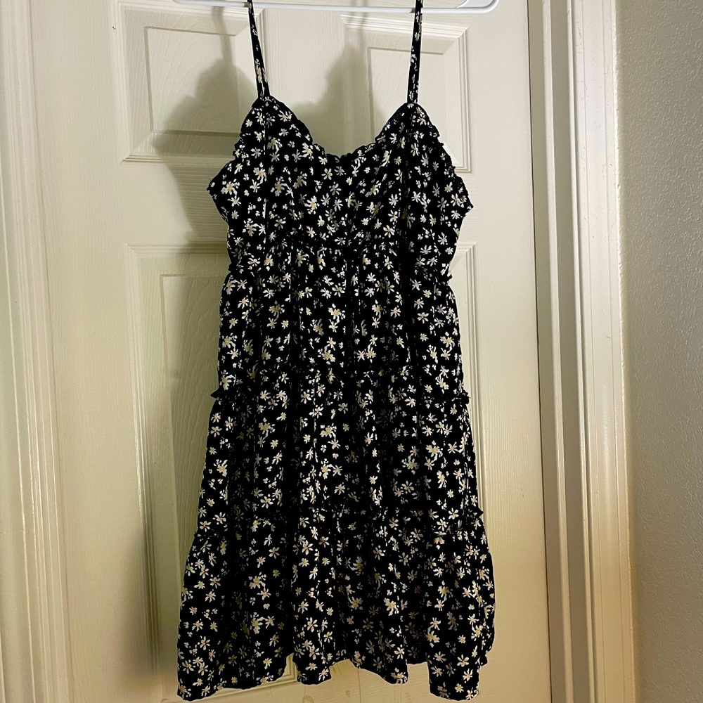 Beautiful floral black frill trim cami dress…
